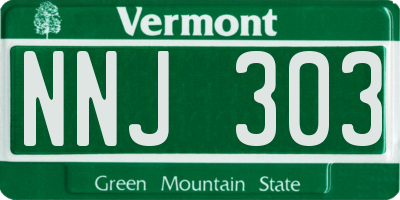 VT license plate NNJ303