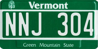 VT license plate NNJ304