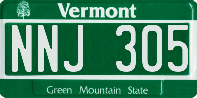 VT license plate NNJ305