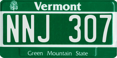 VT license plate NNJ307