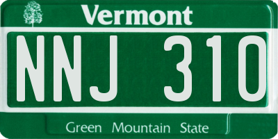 VT license plate NNJ310