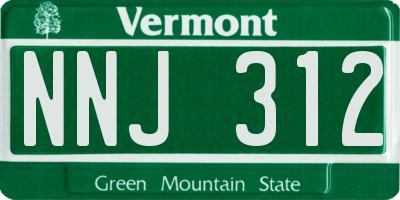 VT license plate NNJ312