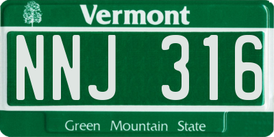 VT license plate NNJ316