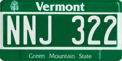 VT license plate NNJ322
