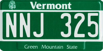 VT license plate NNJ325