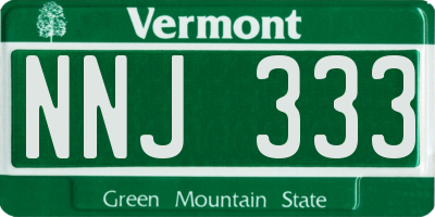 VT license plate NNJ333
