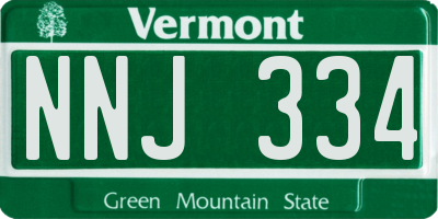VT license plate NNJ334