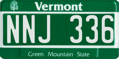 VT license plate NNJ336