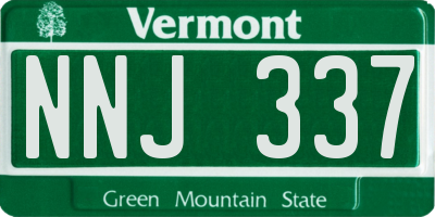 VT license plate NNJ337