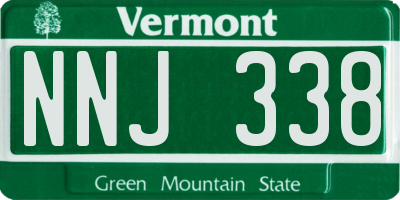 VT license plate NNJ338