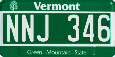 VT license plate NNJ346