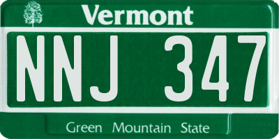 VT license plate NNJ347