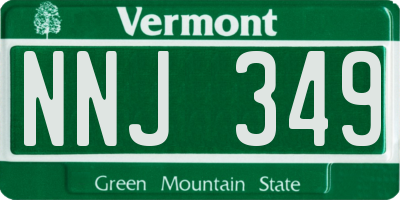 VT license plate NNJ349