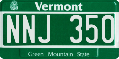 VT license plate NNJ350