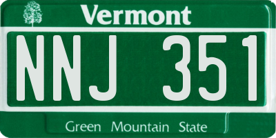 VT license plate NNJ351