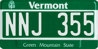 VT license plate NNJ355