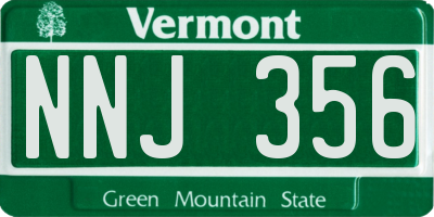 VT license plate NNJ356