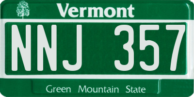 VT license plate NNJ357