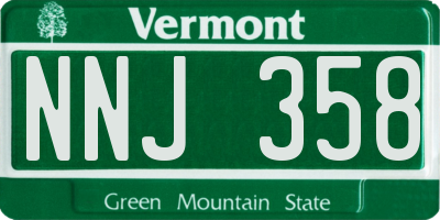 VT license plate NNJ358