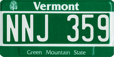 VT license plate NNJ359