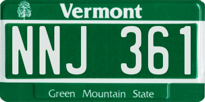 VT license plate NNJ361