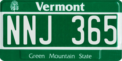 VT license plate NNJ365