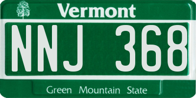 VT license plate NNJ368