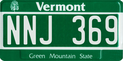 VT license plate NNJ369