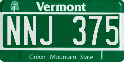 VT license plate NNJ375