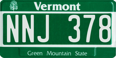 VT license plate NNJ378