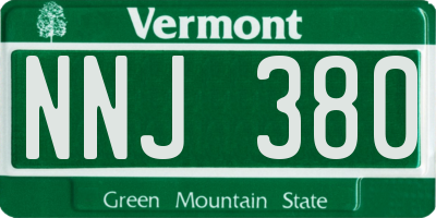 VT license plate NNJ380