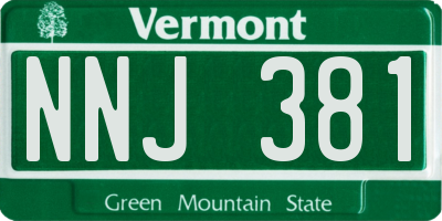 VT license plate NNJ381