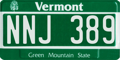VT license plate NNJ389