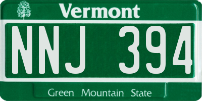 VT license plate NNJ394