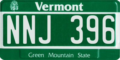 VT license plate NNJ396