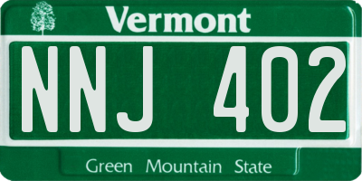 VT license plate NNJ402