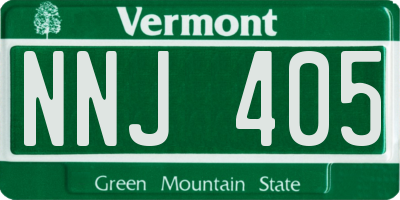 VT license plate NNJ405