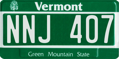 VT license plate NNJ407