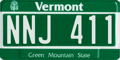 VT license plate NNJ411
