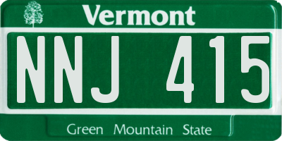 VT license plate NNJ415