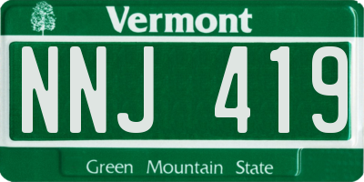 VT license plate NNJ419