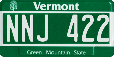 VT license plate NNJ422