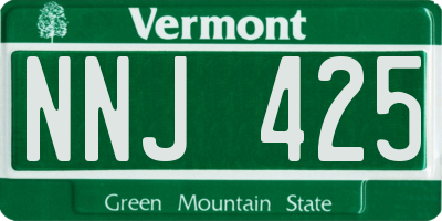 VT license plate NNJ425