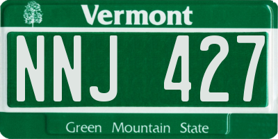 VT license plate NNJ427