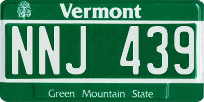 VT license plate NNJ439