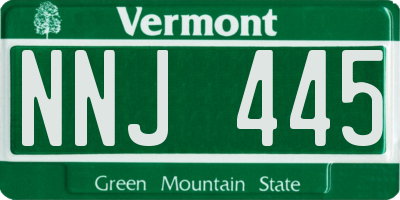 VT license plate NNJ445