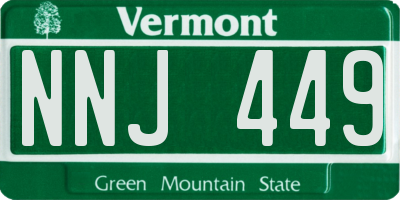 VT license plate NNJ449