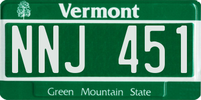 VT license plate NNJ451