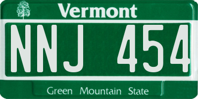 VT license plate NNJ454