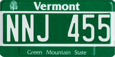 VT license plate NNJ455